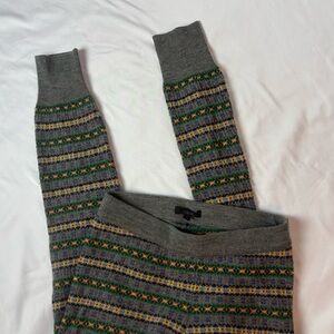 J.Crew Fair Isle Leggings in Pewter Holiday Wool Legging Sweater Pants Womens XS